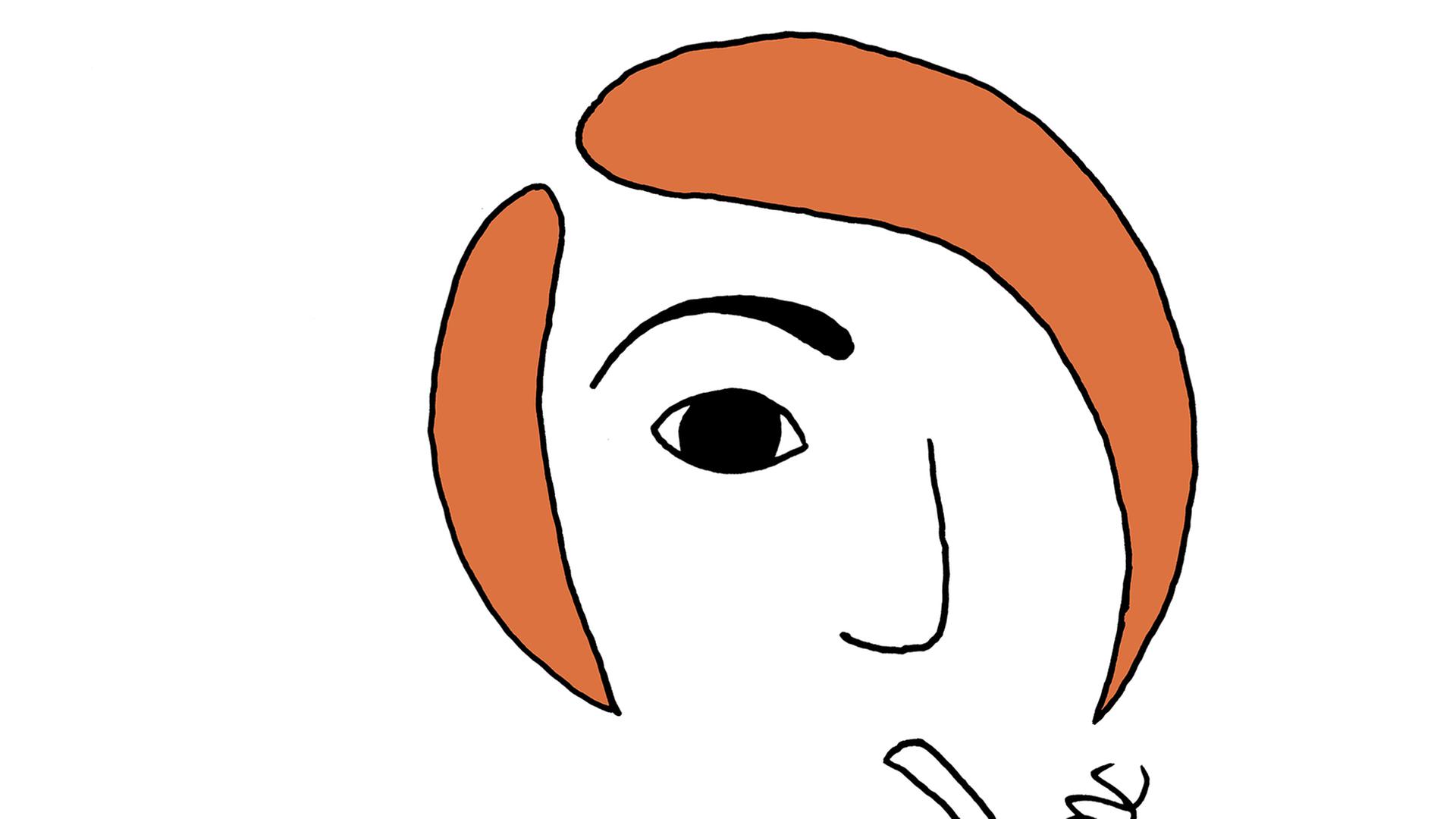 Ein gezeichnetes Selbstportrait von Katharina Greve Ein gezeichnetes Selbstportrait von Katharina Greve