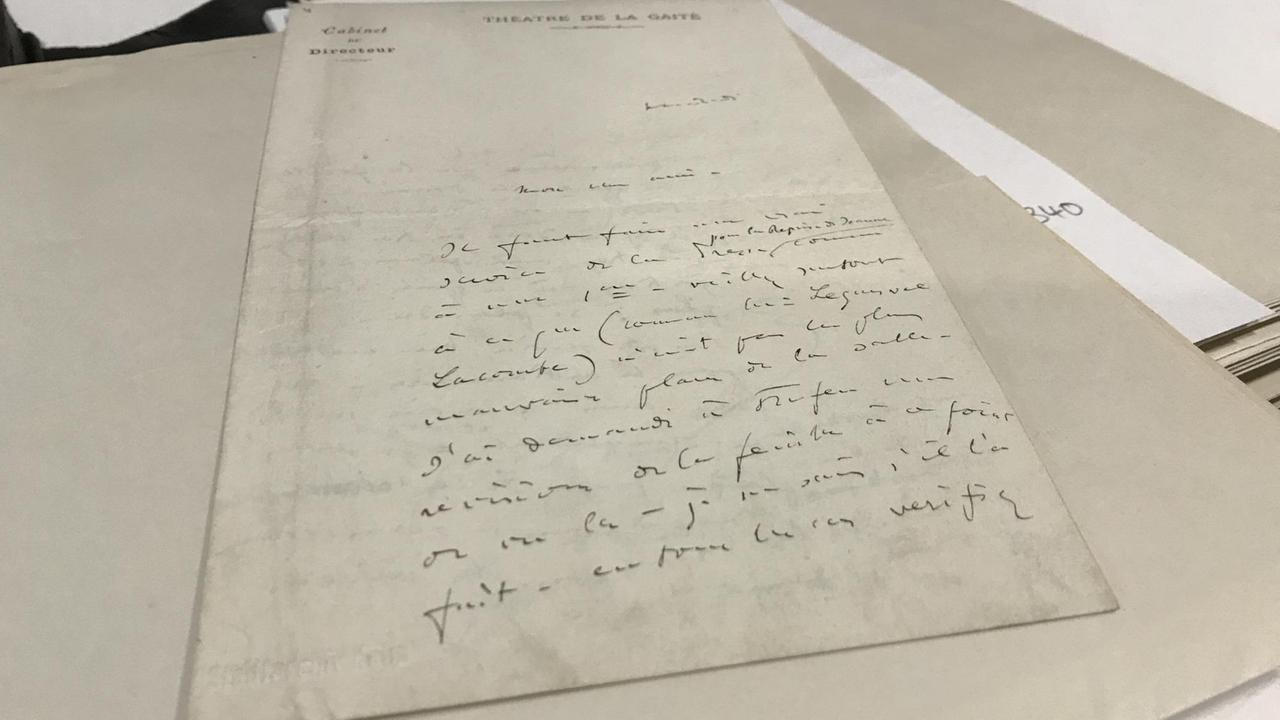 Ein handschriftlicher Brief von Jacques Offenbach, aus der Sammlung des Kölner Stadtarchivs.
