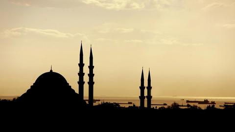 Die Silhouette der Süleyman-Moschee in Istanbul.