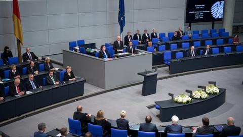 Bundestagspräsident Norbert Lammert (CDU) eröffnet am 22.06.2017 die Sitzung des Deutschen Bundestages in Berlin mit einer Rede zum Gedenken an den verstorbenen ehemaligen Bundeskanzler Helmut Kohl.