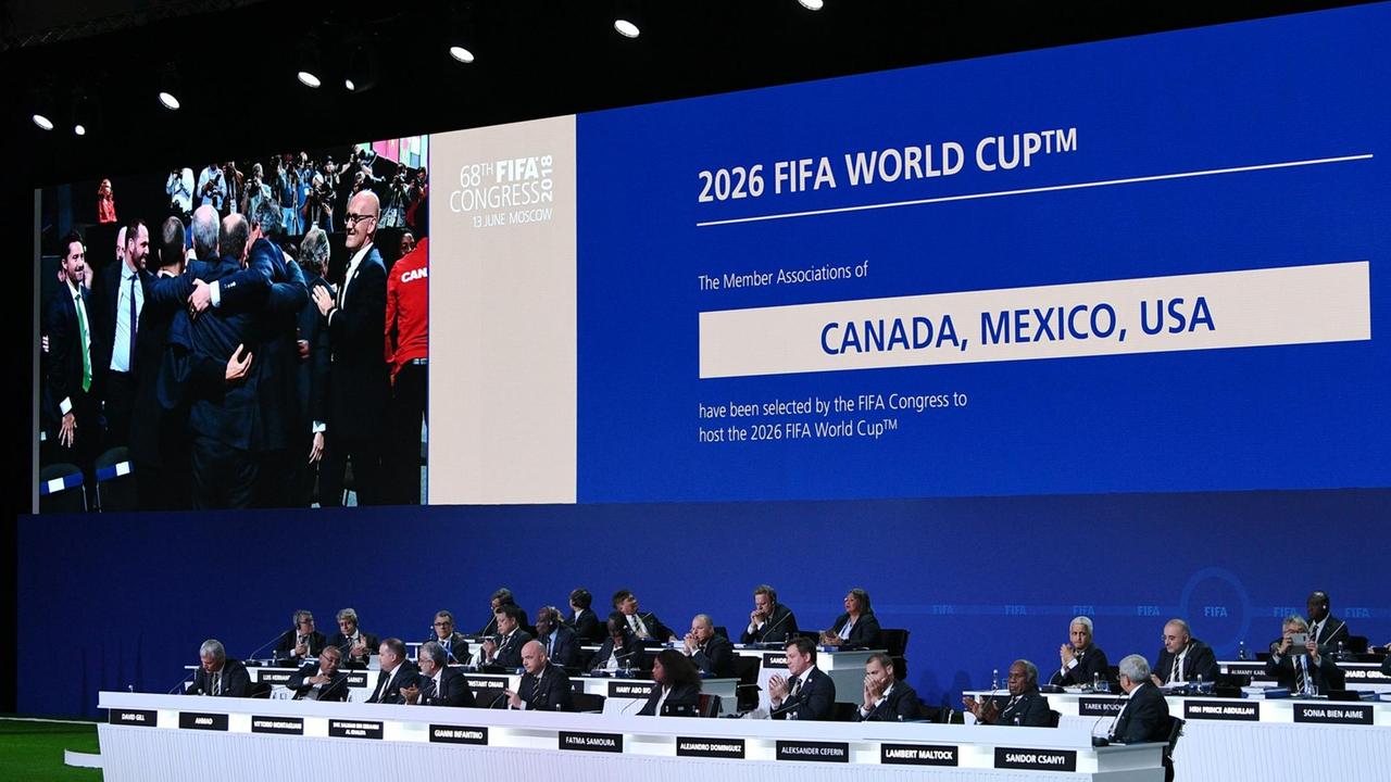 Bekanntgabe des Austragungsortes der WM 2026: USA, Kanada und Mexiko Bekanntgabe des Austragungsortes der WM 2026: USA, Kanada und Mexiko