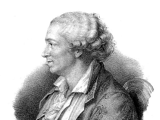 Zeitgenössisches Porträt des französischen Schriftstellers Pierre Augustin Caron de Beaumarchais (1732-1799).