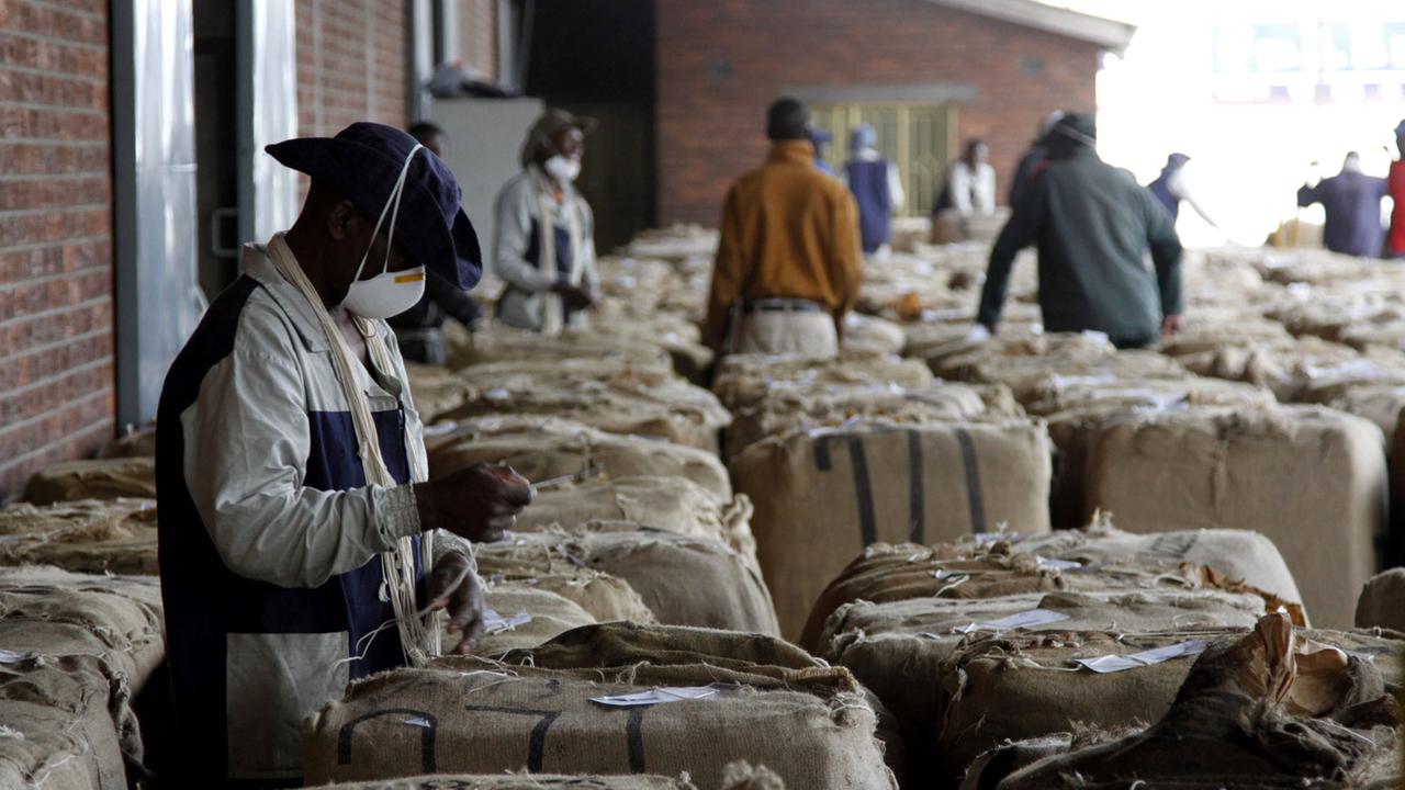 Arbeiter in einer Tabakfabrik in Harare, Simbabwe. Arbeiter in einer Tabakfabrik in Harare, Simbabwe.