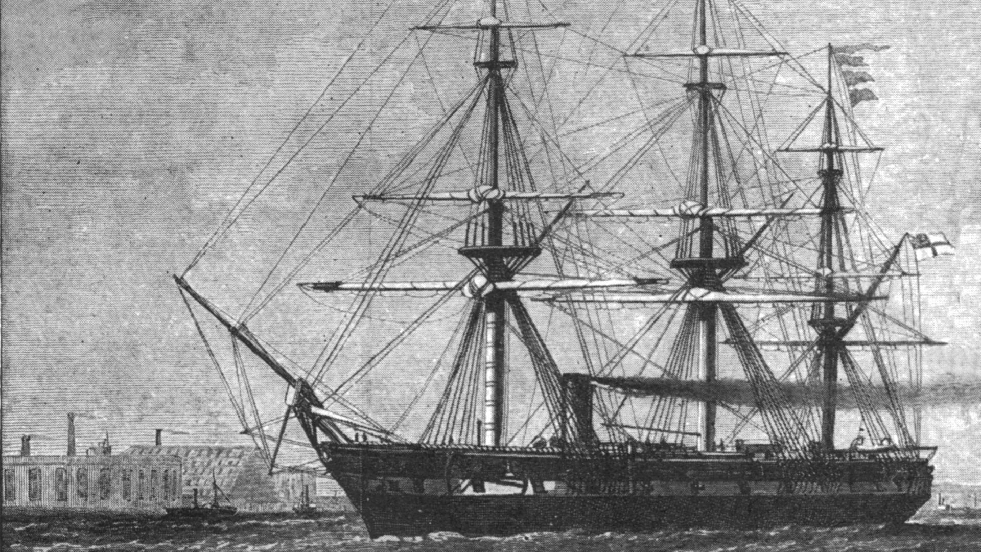Aufnahme des Forschungsschiffes H.M.S. 'Challenger' Aufnahme des Forschungsschiffes H.M.S. 'Challenger'