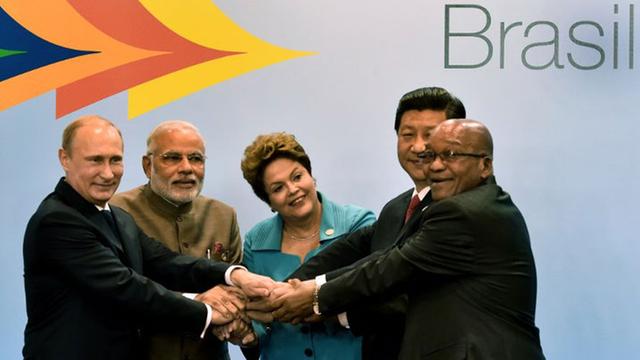 Die Regierungschefs der Brics-Staaten: Wladimir Putin (Russland), Narendra Modi (Indien), Xi Jinping (China) und Jacob Zuma (Südafrika) bei ihrem Gipfeltreffen in Fortaleza.