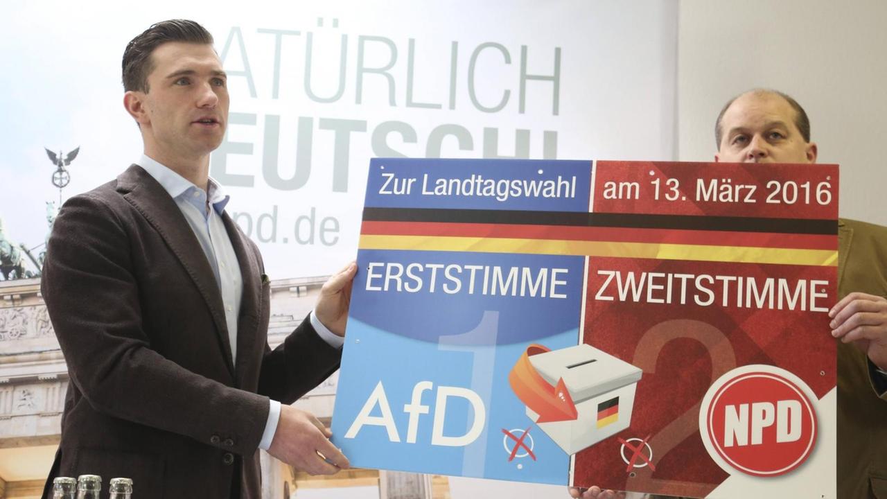 Frank Franz (l.), NPD-Parteivorsitzender Frank Franz (l.), NPD-Parteivorsitzender