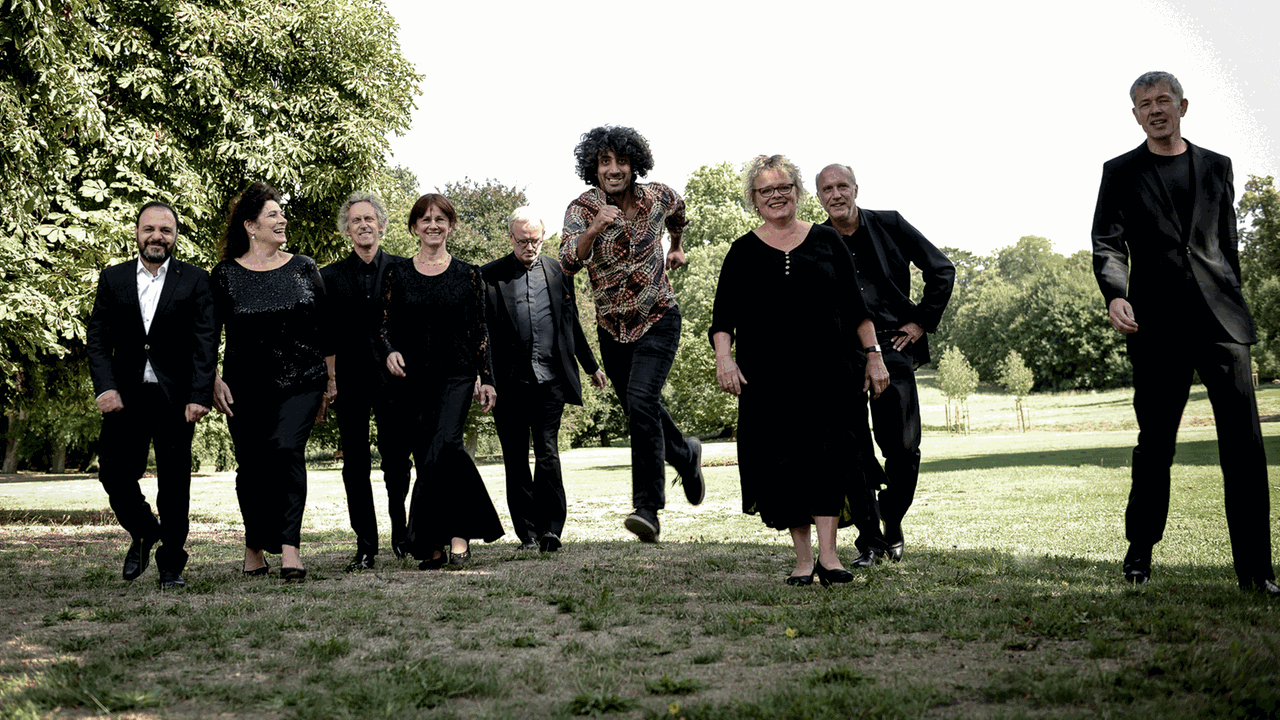 Das Ensemble Musica Alta Ripa mit den Gästen Mevan Younes (links) und Hogir Göregen (Mitte) Das Ensemble Musica Alta Ripa mit den Gästen Mevan Younes (links) und Hogir Göregen (Mitte)