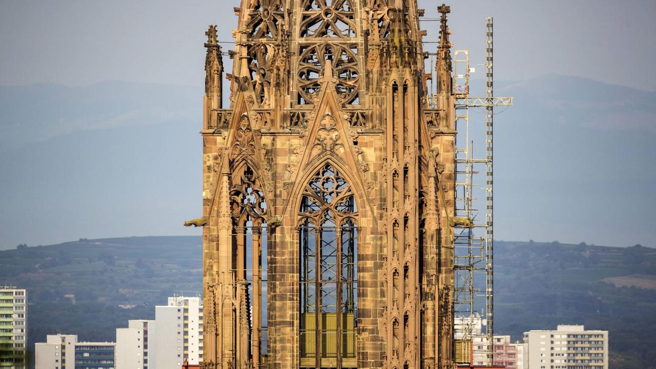Blick vom Schlossberg auf Freiburg im Breisgau mit dem Münster. "Besteht zur Hälfte nur aus umbauter Luft." Blick vom Schlossberg auf Freiburg im Breisgau mit dem Münster. "Besteht zur Hälfte nur aus umbauter Luft."