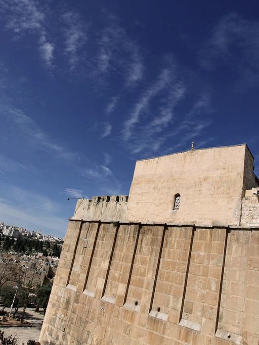 Blick auf die Ibrahimi Moschee bzw. die Grabstätte Machpela in Hebron im Westjordanland