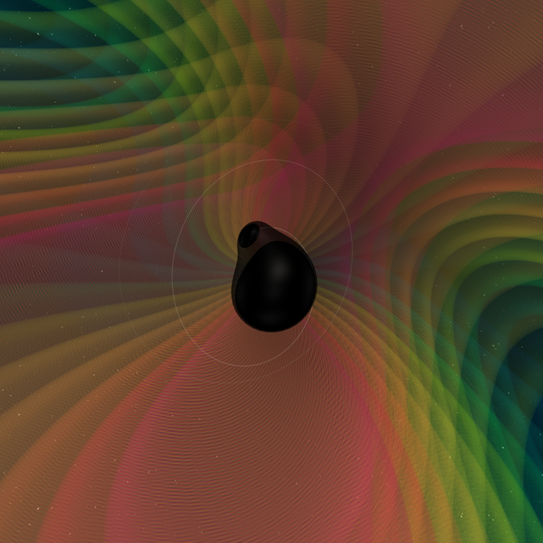 Numerische Simulation der Verschmelzung zweier Schwarzer Löcher mit sehr unterschiedlichen Massen und präzidierender Bahnebene. Das simulierte Gravitationswellensignal stimmt mit der Beobachtung überein, die von den Gravitationswellendetektoren LIGO und Virgo am 12. April 2019 gemacht wurde (GW190412).