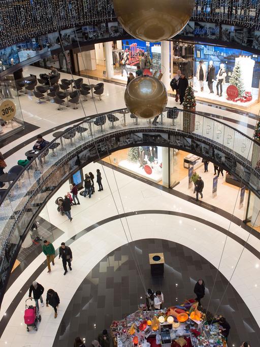 Der Shopping-Tempel "Mall of Berlin" in der Leipziger Straße wurde 2014 eröffnet.