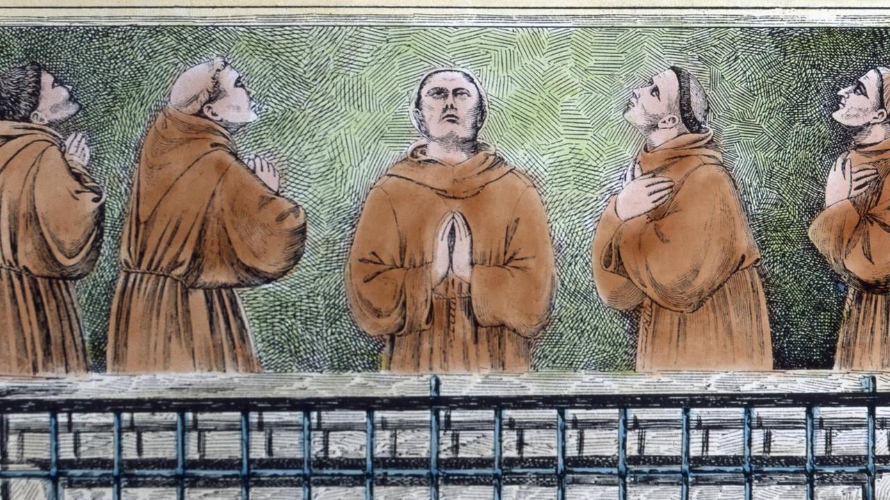 Szene aus dem Leben des Heiligen Franz von Assisi, 13. Jahrhundert.