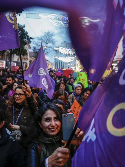 Protest am Weltfrauentag in Istanbul.