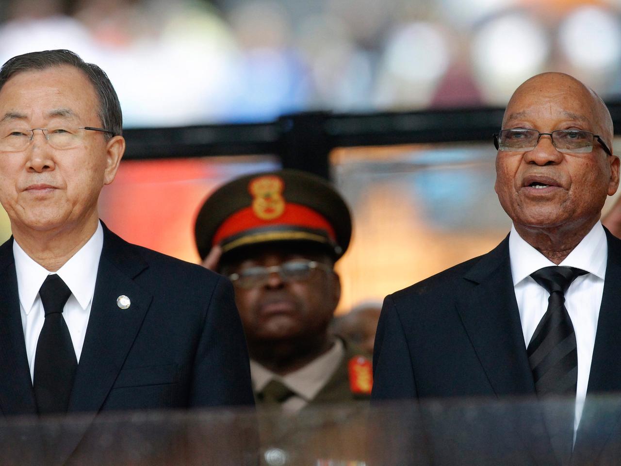 UN-Generalsekretär Ban Ki Moon und der südafrikanische Präsident Jacob Zuma UN-Generalsekretär Ban Ki Moon und der südafrikanische Präsident Jacob Zuma