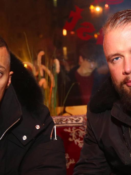 Das Deutschrap-Duo Kollegah (r) und Farid Bang (l)