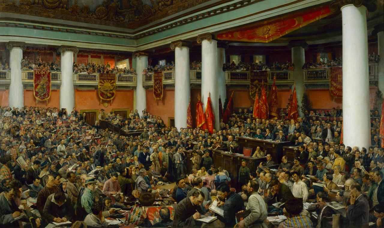 Feierliche Eröffnung des II. Kongresses der Komintern, Isaak I Brodski (1883-1939), Sowjetunion, 1924