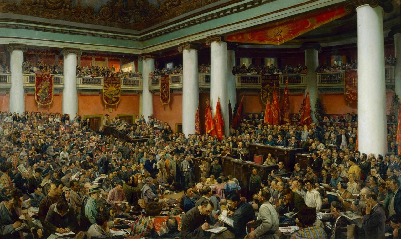 Feierliche Eröffnung des II. Kongresses der Komintern, Isaak I Brodski (1883-1939), Sowjetunion, 1924 Feierliche Eröffnung des II. Kongresses der Komintern, Isaak I Brodski (1883-1939), Sowjetunion, 1924
