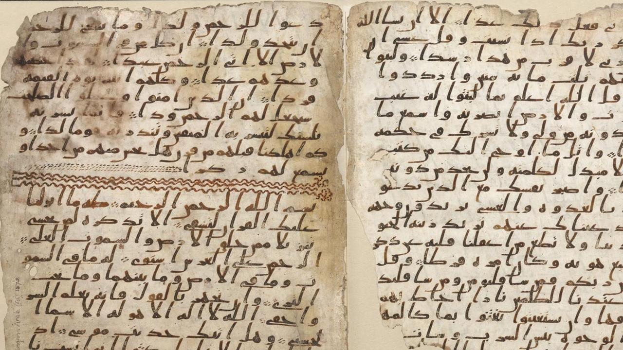 Die beiden Pergament-Bögen aus Birmingham mit arabischen Koran-Hand-Schriften