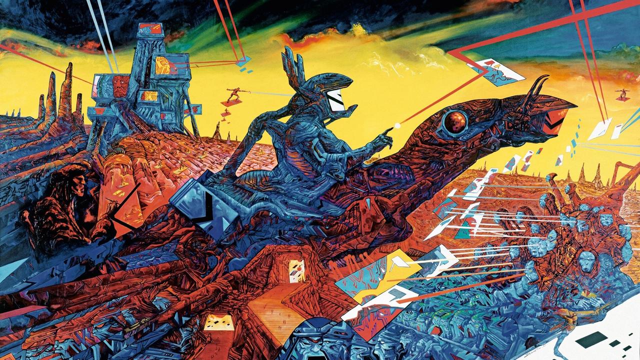 Das Bild zeigt eine apokalyptische Landschaft in einem Fantasy-Comic. Das Bild zeigt eine apokalyptische Landschaft in einem Fantasy-Comic.
