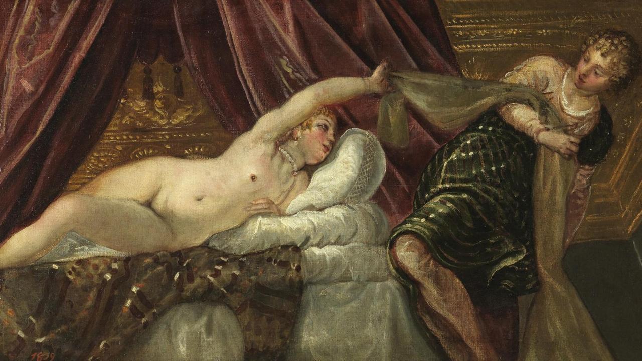 Jacopo Tintoretto, Joseph und Potiphars Weib, Öl auf Leinwand, 54 x 117 cm, Museo Nacional del Prado, Madrid, Foto: © Museo Nacional del Prado. Madrid Jacopo Tintoretto, Joseph und Potiphars Weib, Öl auf Leinwand, 54 x 117 cm, Museo Nacional del Prado, Madrid, Foto: © Museo Nacional del Prado. Madrid