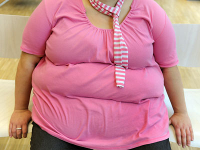 Eine fettleibige Frau