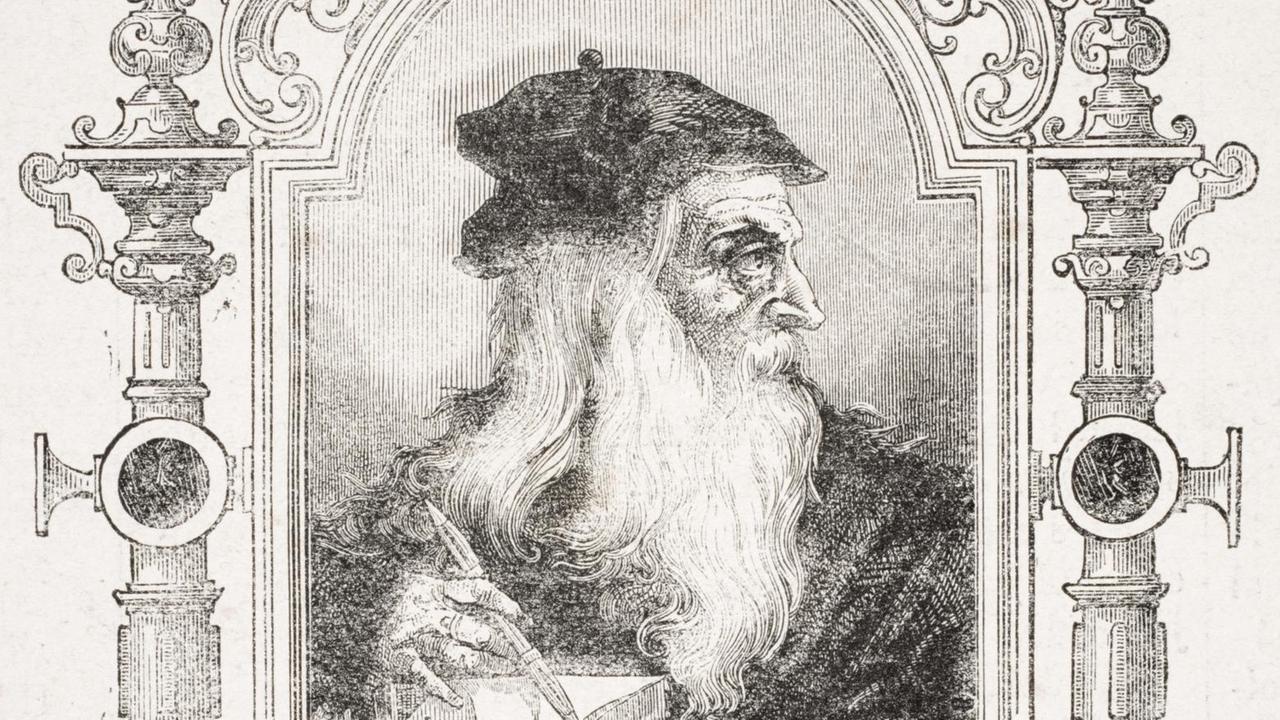 Porträt von Leonardo da Vinci (Kupferstich) Porträt von Leonardo da Vinci (Kupferstich)