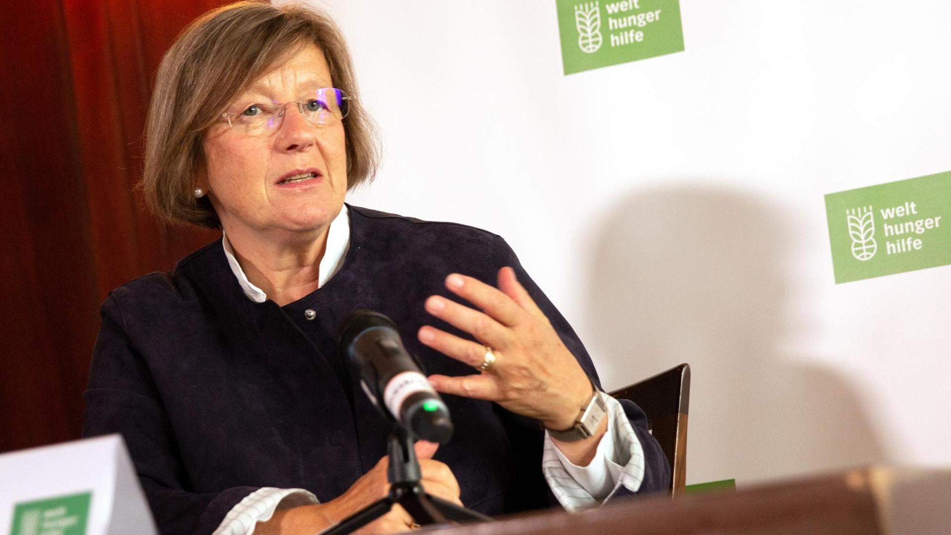 Die Präsidentin der Welthungerhilfe Marlehn Thieme stellt bei einer Pressekonferenz in Berlin den Jahresbericht 2019 der Hilfsorganisation vor Die Präsidentin der Welthungerhilfe Marlehn Thieme stellt bei einer Pressekonferenz in Berlin den Jahresbericht 2019 der Hilfsorganisation vor