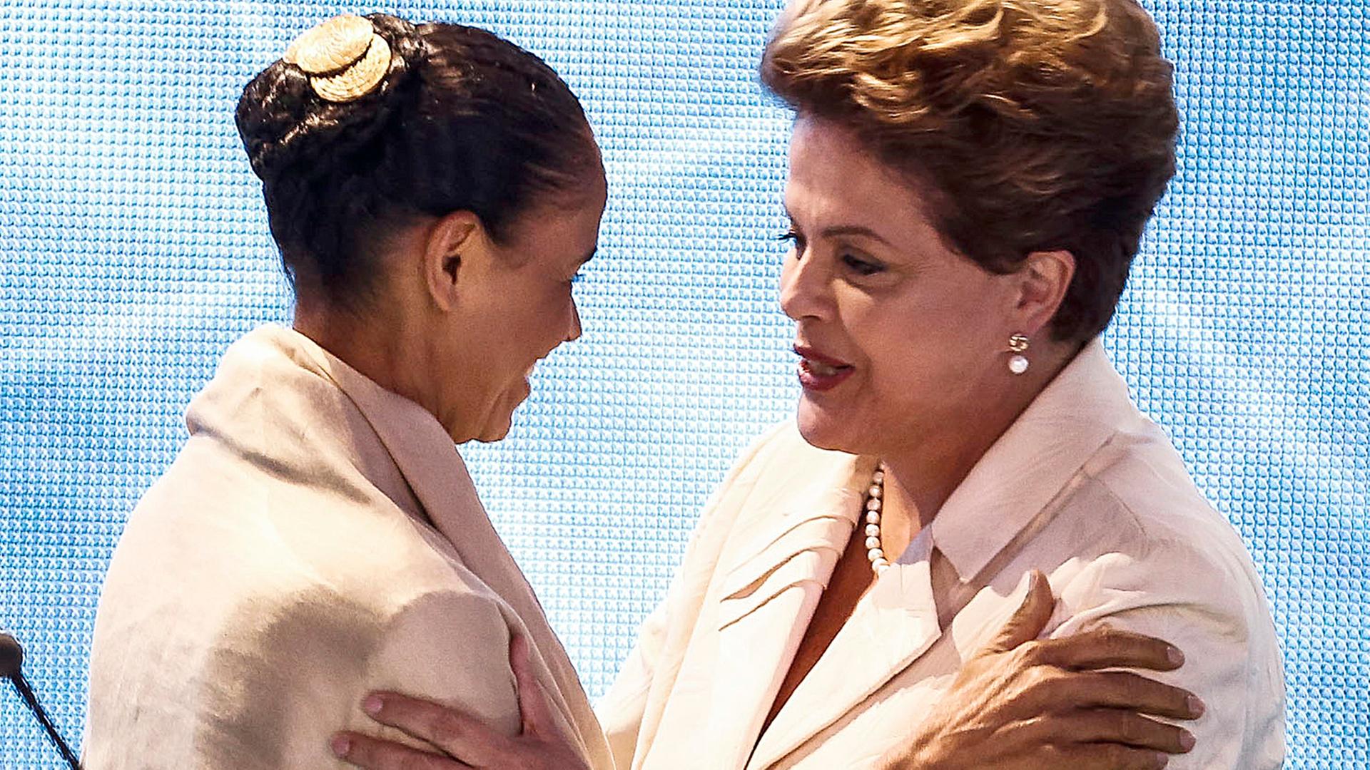 Amtsinhaberin Dilma Rousseff (r.) und ihrer Herausforderin Marina Silva Amtsinhaberin Dilma Rousseff (r.) und ihrer Herausforderin Marina Silva