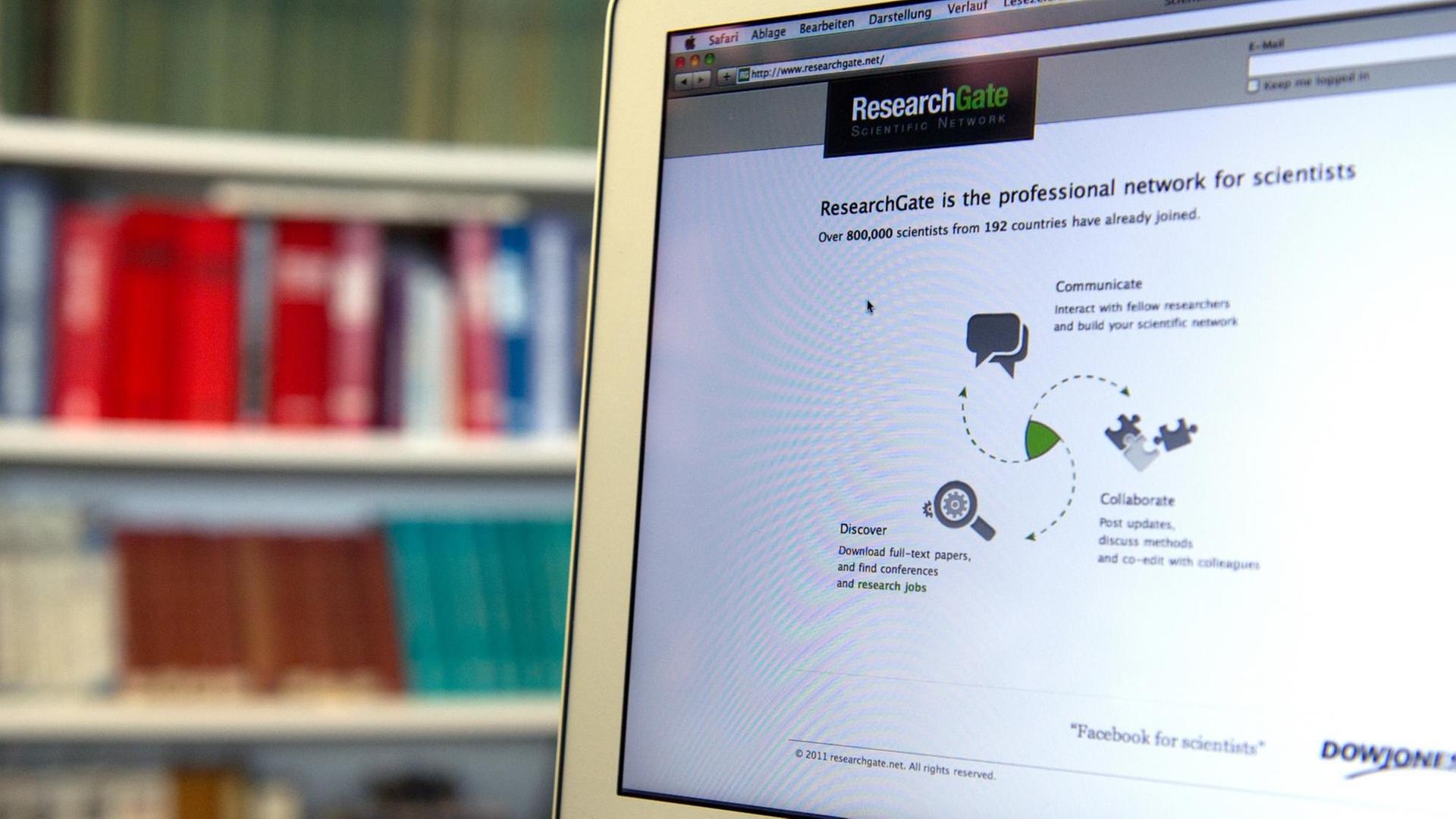 Auf einem Laptop in Berlin ist die Internetseite des Online-Netzwerks ResearchGate zu sehen, aufgenommen am 29.03.2011. In dem größten Netzwerk für Wissenschaftler tummeln sich u.a. Biologen, Chemiker aber auch Philosophen. Auf einem Laptop in Berlin ist die Internetseite des Online-Netzwerks ResearchGate zu sehen, aufgenommen am 29.03.2011. In dem größten Netzwerk für Wissenschaftler tummeln sich u.a. Biologen, Chemiker aber auch Philosophen.