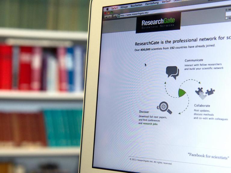 Auf einem Laptop in Berlin ist die Internetseite des Online-Netzwerks ResearchGate zu sehen, aufgenommen am 29.03.2011. In dem größten Netzwerk für Wissenschaftler tummeln sich u.a. Biologen, Chemiker aber auch Philosophen.