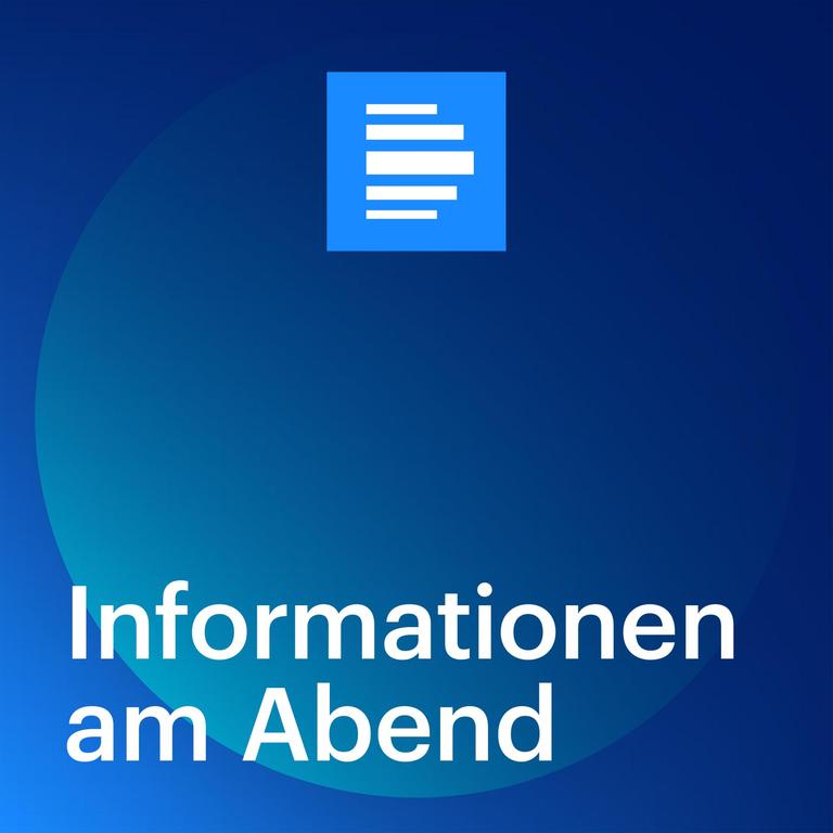 Das Logo der Informationen am Abend. Das Bild zeigt einen stilisierten aufgehenden Mond vor einem dunkelblauen Hintergrund.