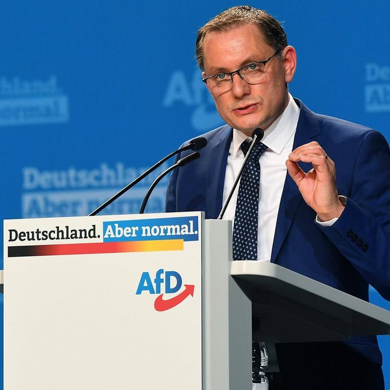 12. Bundesparteitag der Alternative für Deutschland am 10.04.2021 in der Messe Dresden Tino Chrupalla (Bundessprecher AfD).
