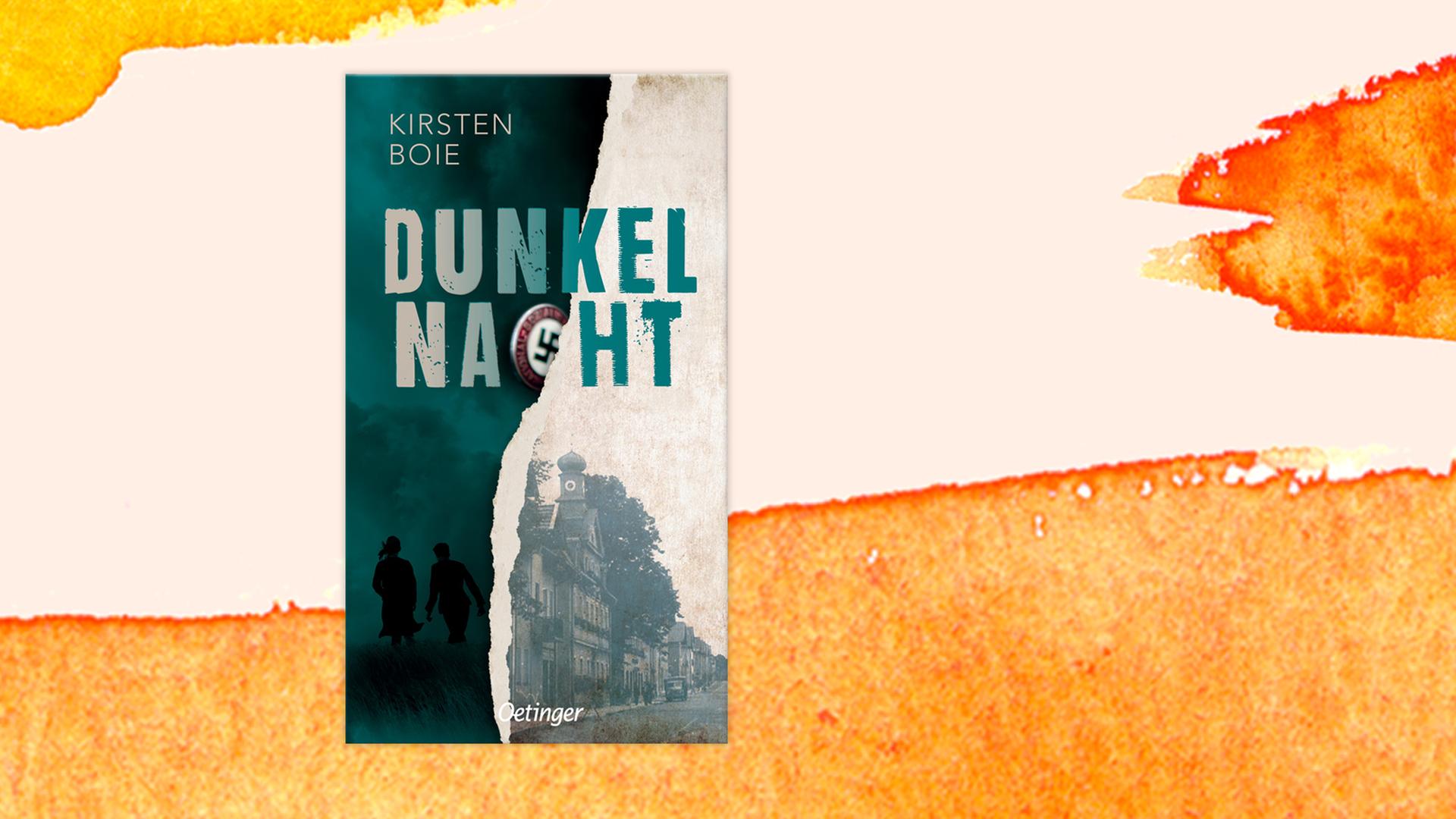 Das Buchcover "Dunkelnacht" von Kirsten Boie ist vor einem grafischen Hintergrund zu sehen. Das Buchcover "Dunkelnacht" von Kirsten Boie ist vor einem grafischen Hintergrund zu sehen.