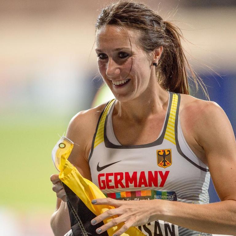 Dubai 2019 World Para Athletics Championships United Arab Emirates, 12.11.2019 DUBAI, UNITED ARAB EMIRATES - NOVEMBER 12: Irmgard Bensusan GER after winning the gold medal and competing in the women s T64 100 m final on day-6 of the Dubai 2019 World Para Athletics Championships at the Club for People with Determination of Dubai on 12.11.2019 at the Southeast Coast of the Persian Gulf/United Arab Emirates. *** Dubai 2019 World Para Athletics Championships United Arab Emirates, 12 11 2019 DUBAI, UNITED ARAB EMIRATES NOVEMBER 12 Irmgard Bensusan GER after winning the gold medal and competing in the women s T64 100 m final on day 6 of the Dubai 2019 World Para Athletics Championships at the Club for People with Determination of Dubai on 12 11 2019 at the Southeast Coast of the Persian Gulf United Arab Emirates Copyright: xBEAUTIFULxSPORTS/OliverxKremerx