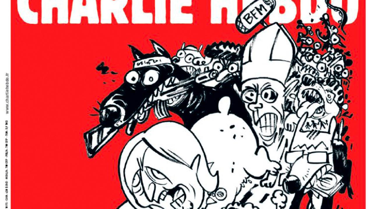 Titelseite des französischen Satiremagazins "Charlie Hebdo" am 25. Februar 2015 Titelseite des französischen Satiremagazins "Charlie Hebdo" am 25. Februar 2015