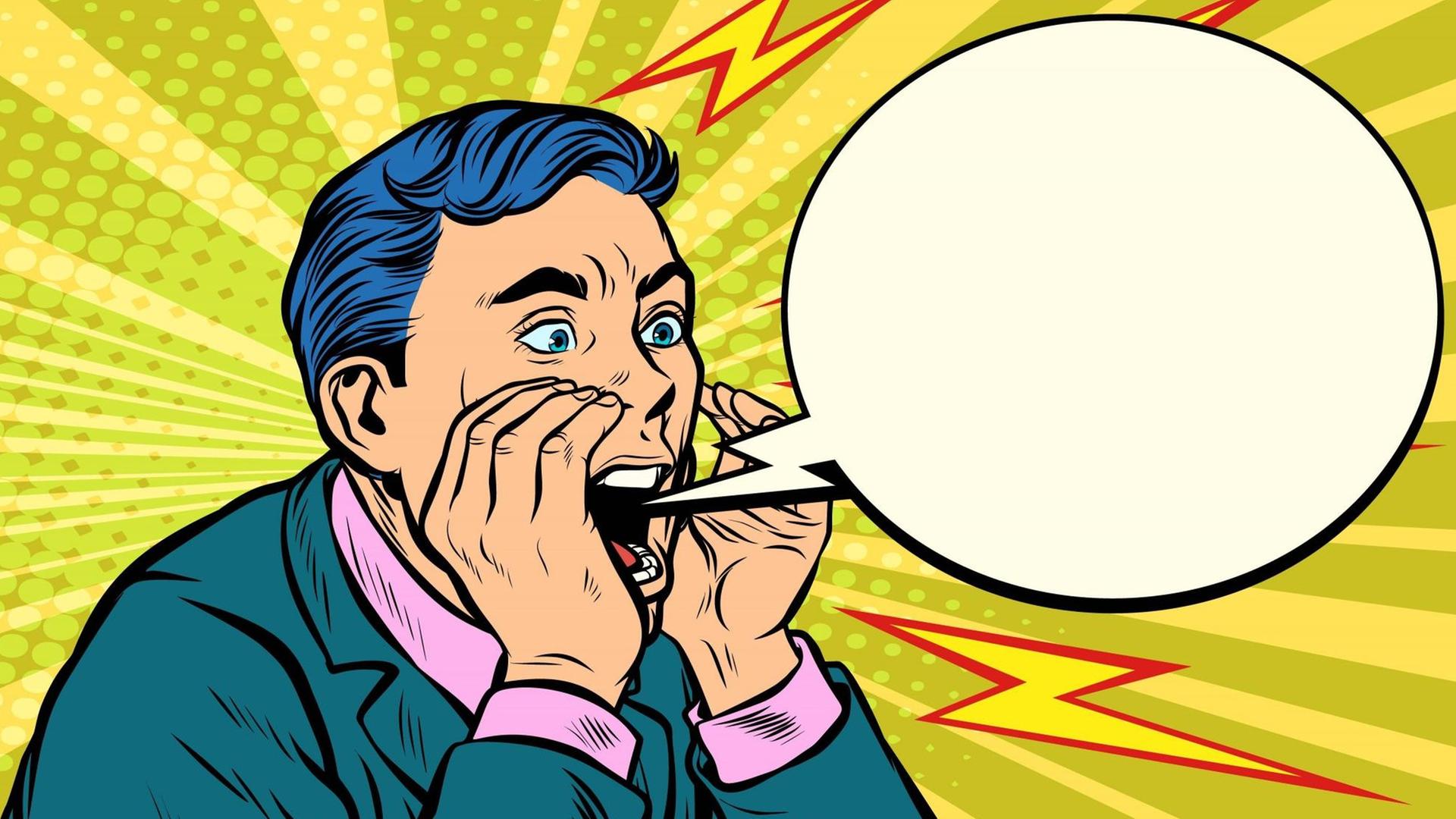 Man screaming calling, pop art PUBLICATIONxINxGERxSUIxAUTxONLY Copyright: xstudiostoksx Panthermedia25876698 Man screaming calling, pop art PUBLICATIONxINxGERxSUIxAUTxONLY Copyright: xstudiostoksx Panthermedia25876698