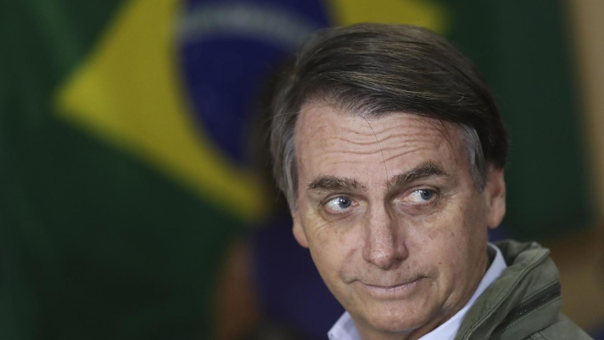 Das Foto zeigt den brasilianischen Politiker Jair Bolsonaro. Das Foto zeigt den brasilianischen Politiker Jair Bolsonaro.