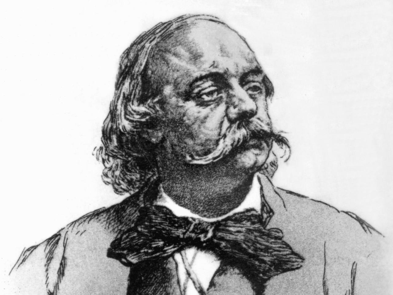 Zeitgenössische Zeichnung des französischen Dichters. Flaubert wurde am 12. Dezember 1821 in Rouen geboren und starb am 8. Mai 1880 in Croisset bei Rouen. Seinen literarischen Durchbruch erlangte er mit dem Roman "Madame Bovary" (1857). Zeitgenössische Zeichnung des französischen Dichters. Flaubert wurde am 12. Dezember 1821 in Rouen geboren und starb am 8. Mai 1880 in Croisset bei Rouen. Seinen literarischen Durchbruch erlangte er mit dem Roman "Madame Bovary" (1857).