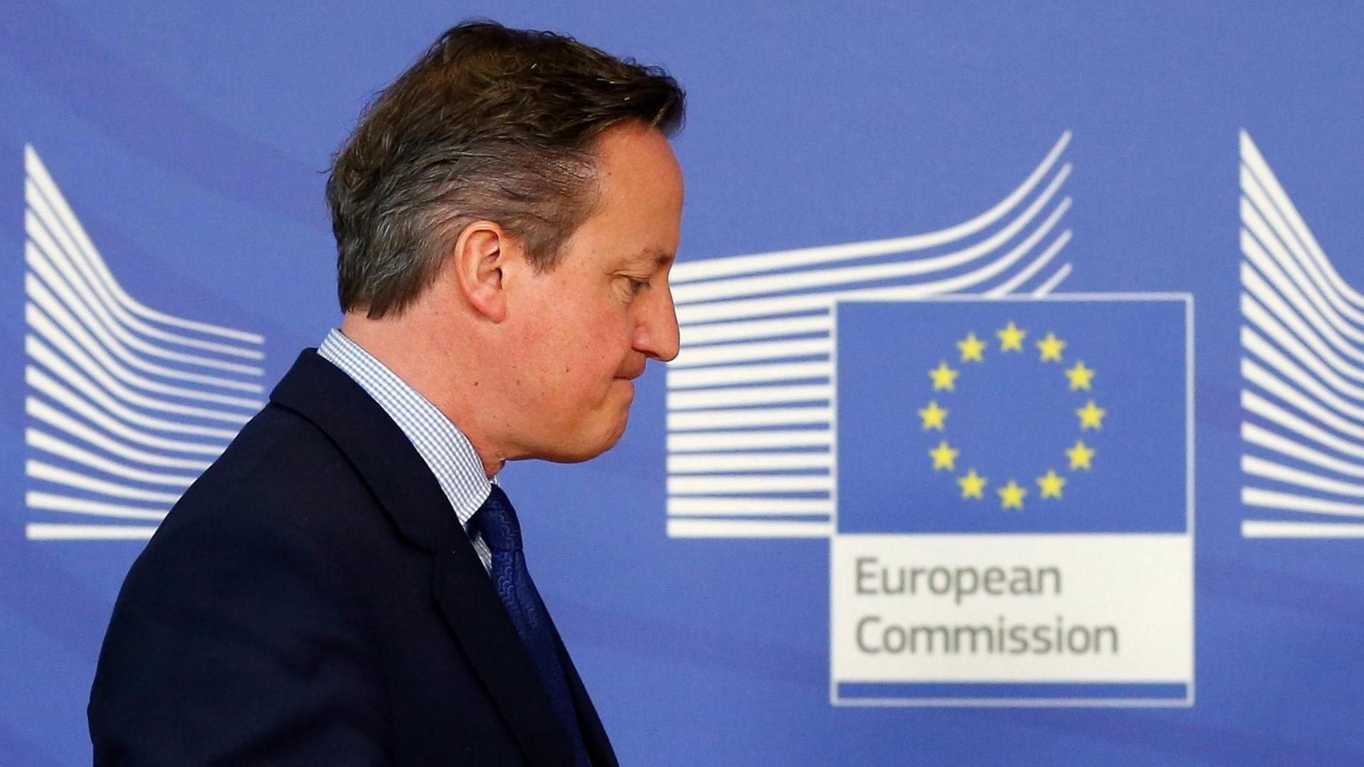 Der britische Premierminister David Cameron beim Besuch der EU-Kommission in Brüssel am 29.01.2016. Der britische Premierminister David Cameron beim Besuch der EU-Kommission in Brüssel am 29.01.2016.