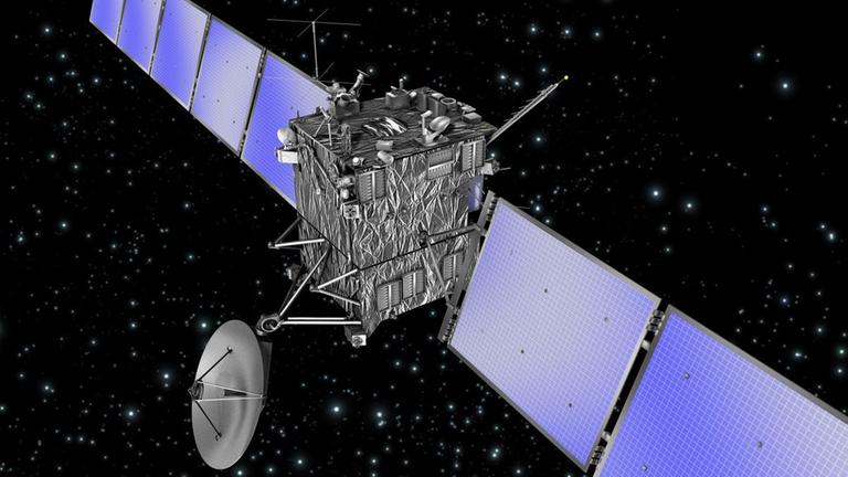 Die Raumsonde Rosetta im Weltraum (Zeichnung)