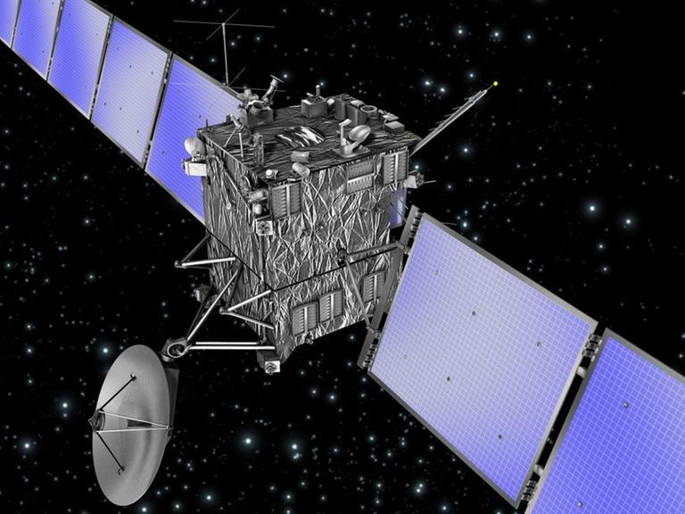 Die Raumsonde Rosetta im Weltraum (Zeichnung)