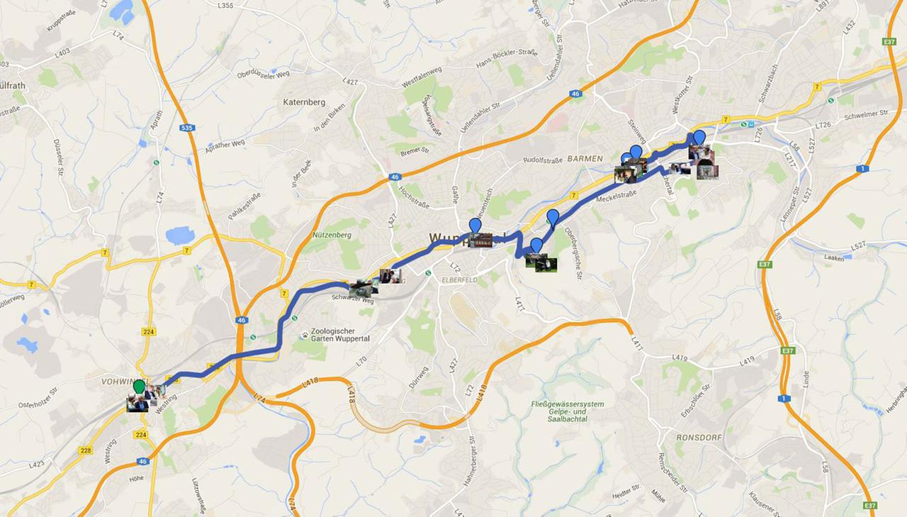 Der Spaziergang durch Wuppertal. Der Spaziergang durch Wuppertal.