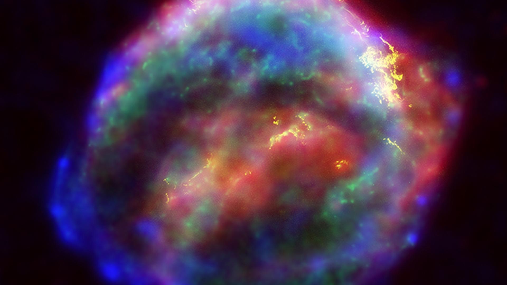 Für dieses Bild des Supernova-Überrests von 1604 wurden Beobachtungen im Röntgen- und sichtbaren Licht kombiniert Für dieses Bild des Supernova-Überrests von 1604 wurden Beobachtungen im Röntgen- und sichtbaren Licht kombiniert