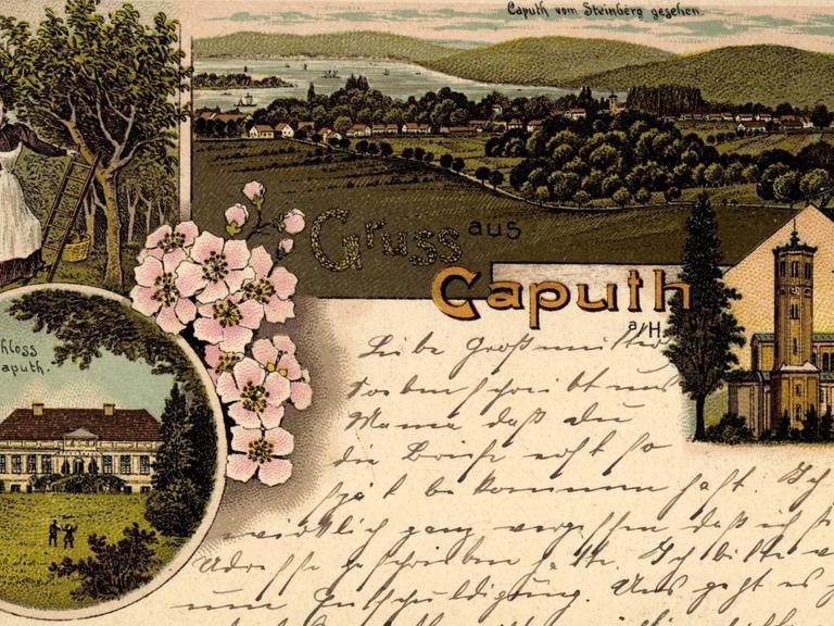 Eine alte Postkarte aus dem brandenburgischen Caputh am Schwielowsee