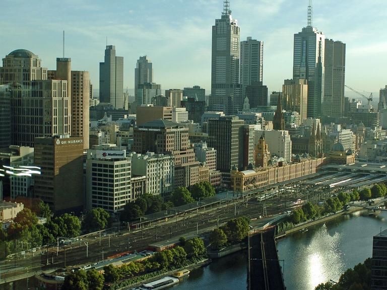 Die Skyline von Melbourne -  die grösste "griechische Stadt" ausserhalb Griechenlands. 