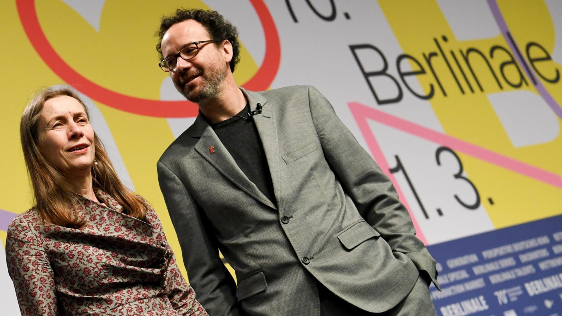 Die Direktoren der Berlinale, Mariette Rissenbeek und Carlo Chatrian, stellen das Programm vor. Die Direktoren der Berlinale, Mariette Rissenbeek und Carlo Chatrian, stellen das Programm vor.