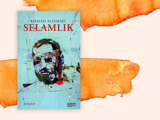 Cover des Romans "Selamlik": ein collagenartig gestalteter Männerkopf in schwarz vor türkisfarbenem Hintergrund