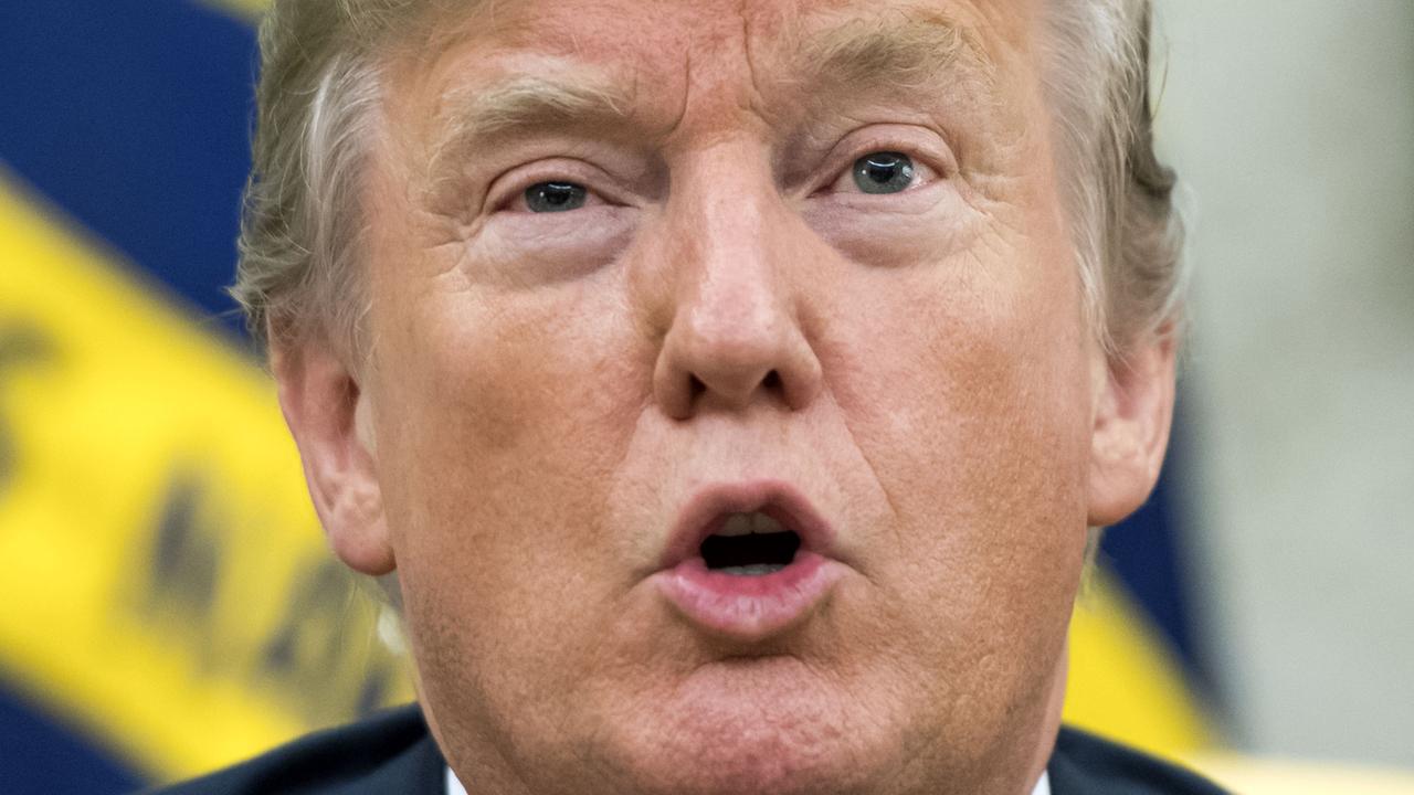 Nahaufnahme des Gesichtes von US-Präsident Donald Trump Nahaufnahme des Gesichtes von US-Präsident Donald Trump