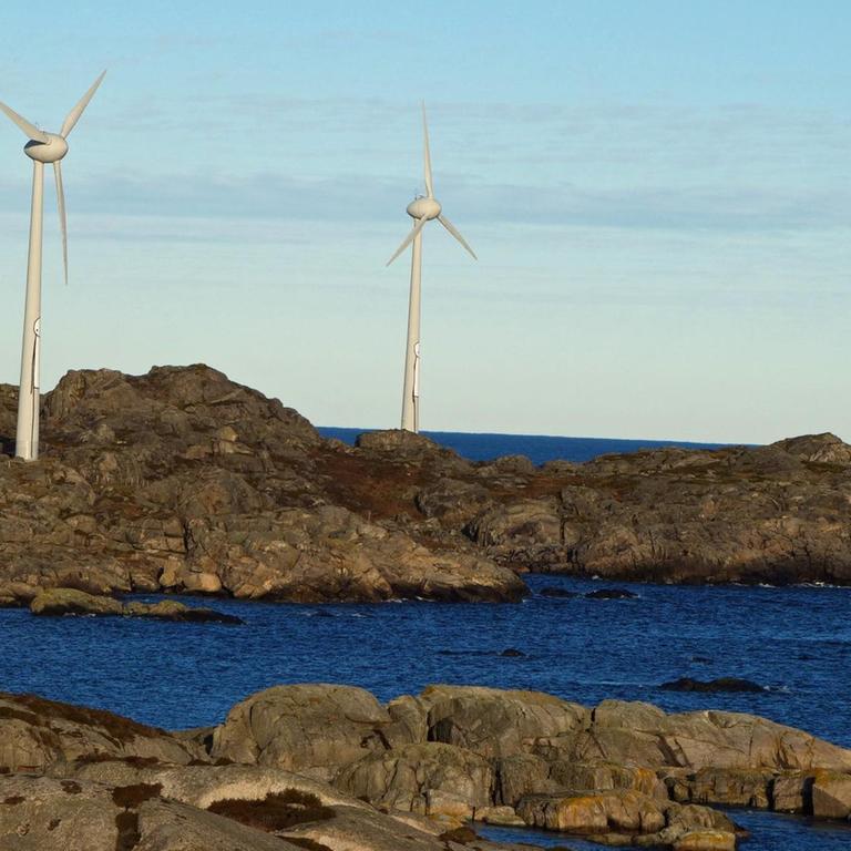 Die beiden Windräder sind zum Wahrzeichen der norwegischen Insel Utsira geworden