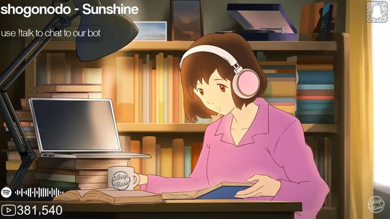 Screenshot des YouTube-Channels "CollegeMusic 24/7 lofi hip hop radio " Screenshot des YouTube-Channels "CollegeMusic 24/7 lofi hip hop radio "